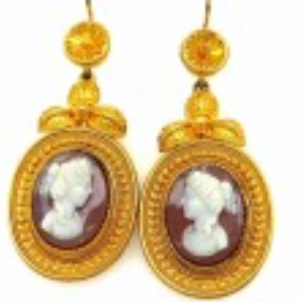 18K Victorian Carnelian Exceptional Cameo Historical Heirloom 18K Set - Picture 2 of 5
